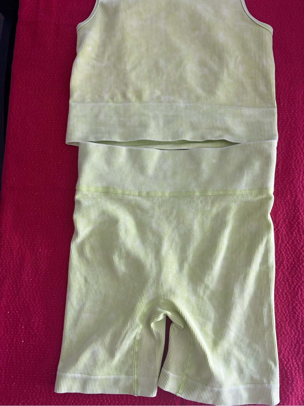 Seamless Ribbed Athletic Bike Shorts - Light Lime